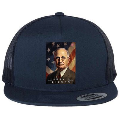 Harry Truman 33rd President Of The United States Portrait Flatbill Hat