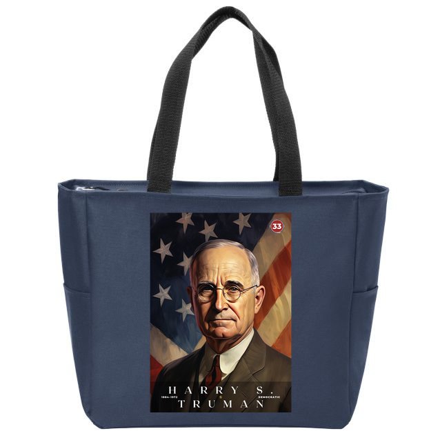 Harry Truman 33rd President Of The United States Portrait Zip Tote Bag