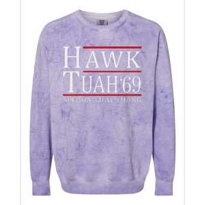 Hawk Tuah 69 Spit On That Thang Colorblast Crewneck Sweatshirt