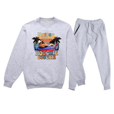 Hotter Than A Hoochie Coochie Funny Retro Country Music Premium Crewneck Sweatsuit Set