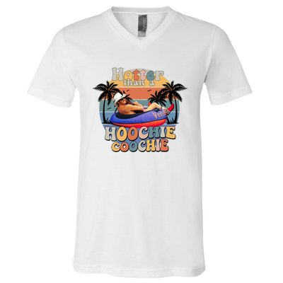 Hotter Than A Hoochie Coochie Funny Retro Country Music V-Neck T-Shirt