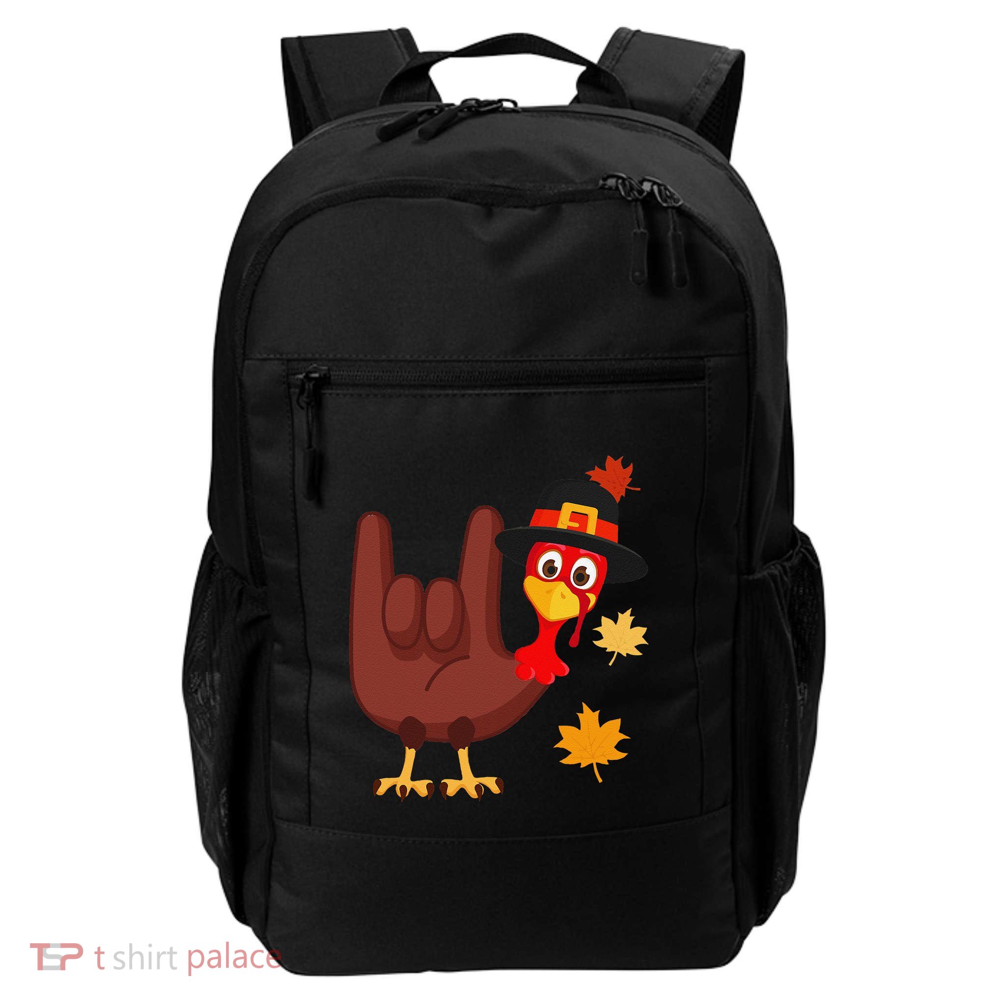 Hand Turkey American Sign Language I Love You Thanksgiving Daily Commute Backpack