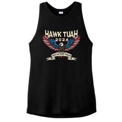 Hawk Tush American Eagle 2024 Funny Patriotic 4th Of July Ladies PosiCharge Tri-Blend Wicking Tank