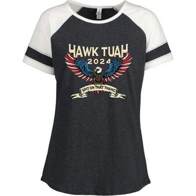 Hawk Tush American Eagle 2024 Funny Patriotic 4th Of July Enza Ladies Jersey Colorblock Tee