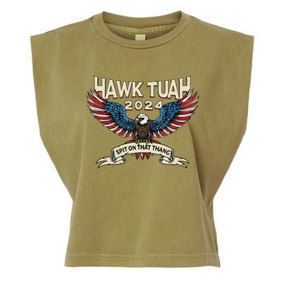 Hawk Tush American Eagle 2024 Funny Patriotic 4th Of July Garment-Dyed Women's Muscle Tee