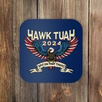 Hawk Tush American Eagle 2024 Funny Patriotic 4th Of July Coaster