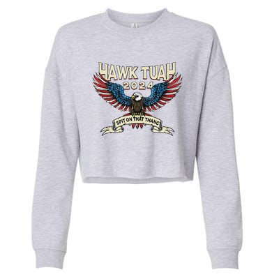 Hawk Tush American Eagle 2024 Funny Patriotic 4th Of July Cropped Pullover Crew