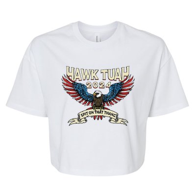 Hawk Tush American Eagle 2024 Funny Patriotic 4th Of July Bella+Canvas Jersey Crop Tee