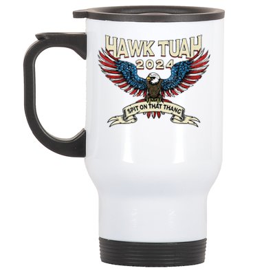 Hawk Tush American Eagle 2024 Funny Patriotic 4th Of July Stainless Steel Travel Mug