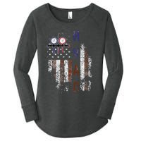 Hvac Techniacian American Flag Usa Vintage Gift Women's Perfect Tri Tunic Long Sleeve Shirt