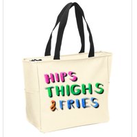 Hips Thighs And Fries Funny Zip Tote Bag