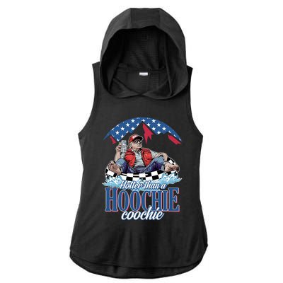 Hotter Than A Hoochie Coochie Funny Ladies PosiCharge Tri-Blend Wicking Draft Hoodie Tank