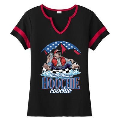 Hotter Than A Hoochie Coochie Funny Ladies Halftime Notch Neck Tee