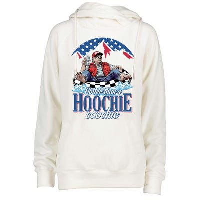 Hotter Than A Hoochie Coochie Funny Womens Funnel Neck Pullover Hood