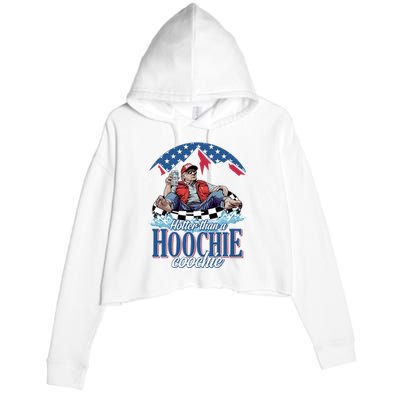 Hotter Than A Hoochie Coochie Funny Crop Fleece Hoodie