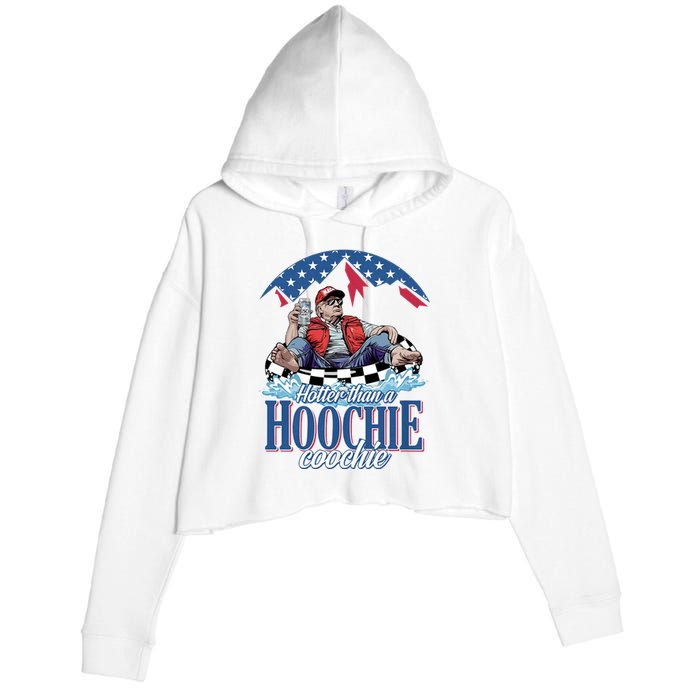 Hotter Than A Hoochie Coochie Funny Crop Fleece Hoodie