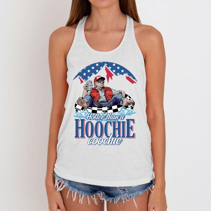 Hotter Than A Hoochie Coochie Funny Women's Knotted Racerback Tank