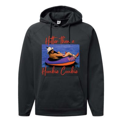 Hotter Than A Hoochie Coochie 90s Country Music Trendy Summer Performance Fleece Hoodie