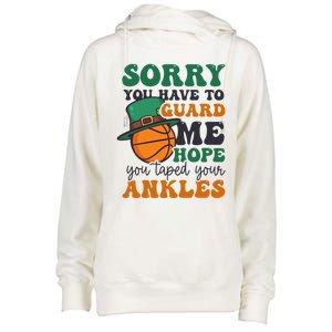 Hope Taped Ankles Design St Patricks Basketball Funny Gift Womens Funnel Neck Pullover Hood