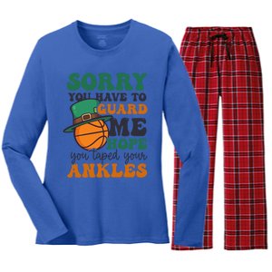 Hope Taped Ankles Design St Patricks Basketball Funny Gift Women's Long Sleeve Flannel Pajama Set 