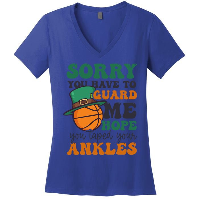 Hope Taped Ankles Design St Patricks Basketball Funny Gift Women's V-Neck T-Shirt