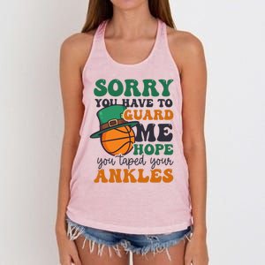 Hope Taped Ankles Design St Patricks Basketball Funny Gift Women's Knotted Racerback Tank