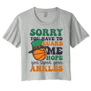 Hope Taped Ankles Design St Patricks Basketball Funny Gift Women's Crop Top Tee