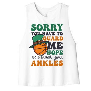 Hope Taped Ankles Design St Patricks Basketball Funny Gift Women's Racerback Cropped Tank