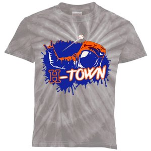 Houston Texas Astronaut H Town Hand Sign Houston Baseball Kids Tie-Dye T-Shirt