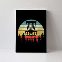 Hit Trees And Curse Sunset Retro Disc Golf Frisbee Golfer Canvas