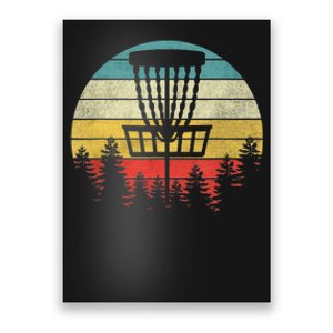 Hit Trees And Curse Sunset Retro Disc Golf Frisbee Golfer Poster