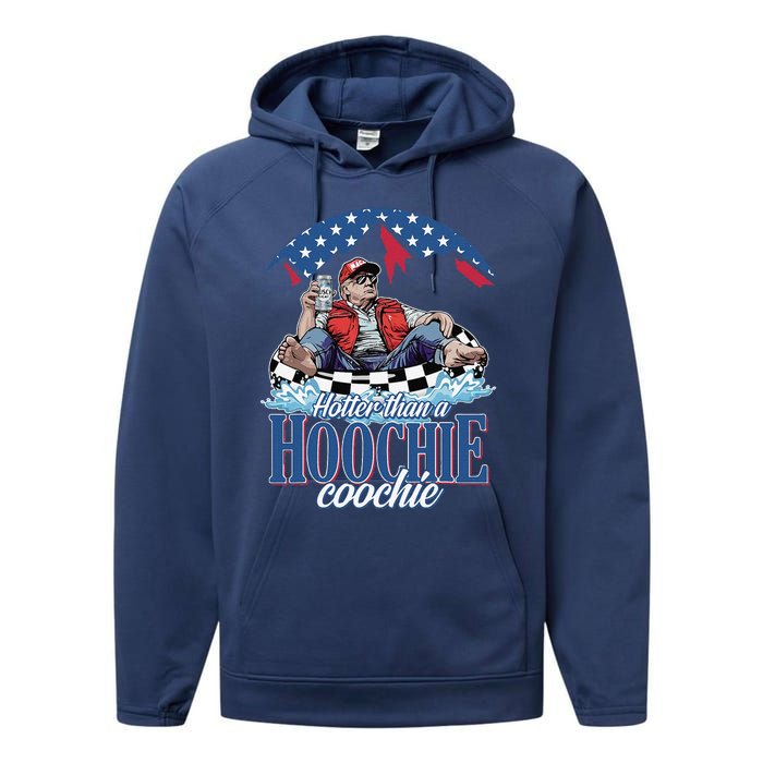 Hotter Than A Hoochie Coochie Funny Performance Fleece Hoodie