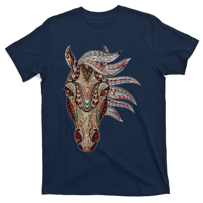 Horse Tribal Abstract Art Native American Geometric Horse T-Shirt