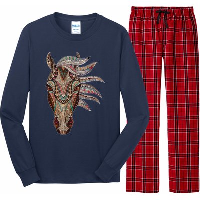 Horse Tribal Abstract Art Native American Geometric Horse Long Sleeve Pajama Set