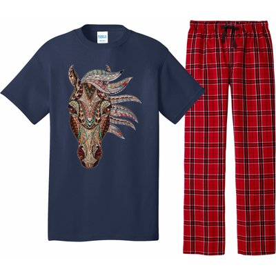 Horse Tribal Abstract Art Native American Geometric Horse Pajama Set