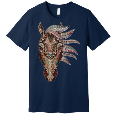 Horse Tribal Abstract Art Native American Geometric Horse Premium T-Shirt