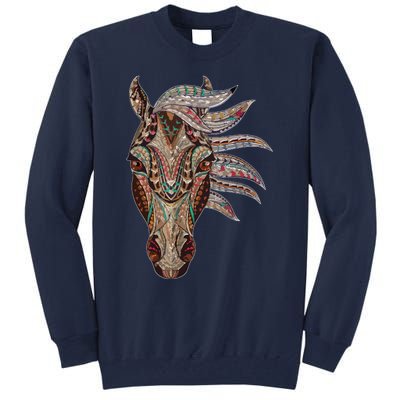 Horse Tribal Abstract Art Native American Geometric Horse Tall Sweatshirt