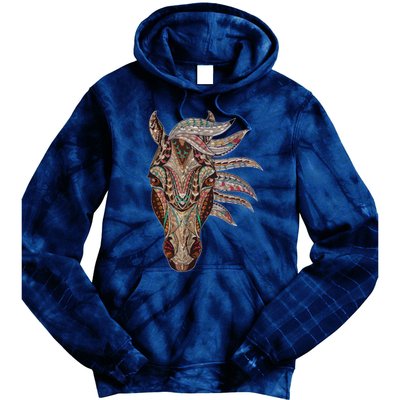 Horse Tribal Abstract Art Native American Geometric Horse Tie Dye Hoodie