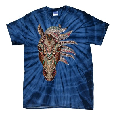 Horse Tribal Abstract Art Native American Geometric Horse Tie-Dye T-Shirt