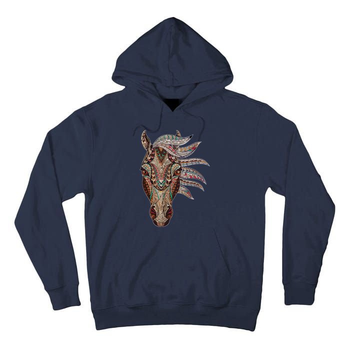 Horse Tribal Abstract Art Native American Geometric Horse Tall Hoodie