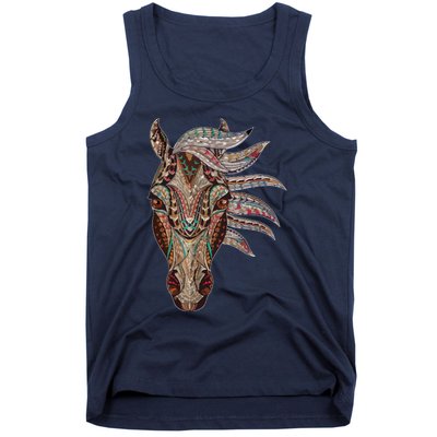 Horse Tribal Abstract Art Native American Geometric Horse Tank Top