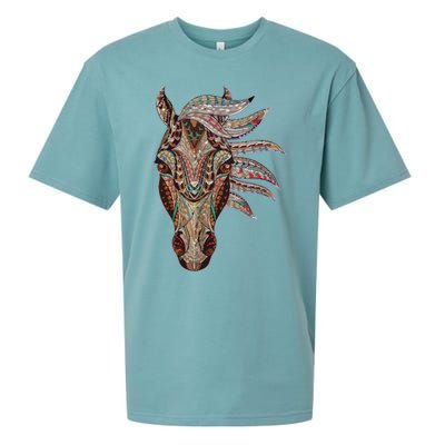 Horse Tribal Abstract Art Native American Geometric Horse Sueded Cloud Jersey T-Shirt