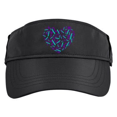 Heart Teal And Purple Ribbon Suicide Prevention Awareness Adult Drive Performance Visor
