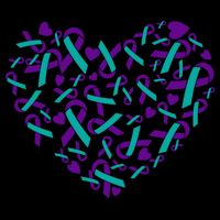 Heart Teal And Purple Ribbon Suicide Prevention Awareness 16 in Basic Backpack