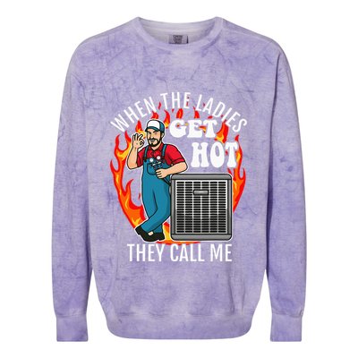 Hvac Technician Air Conditioning Engineer Tech Colorblast Crewneck Sweatshirt