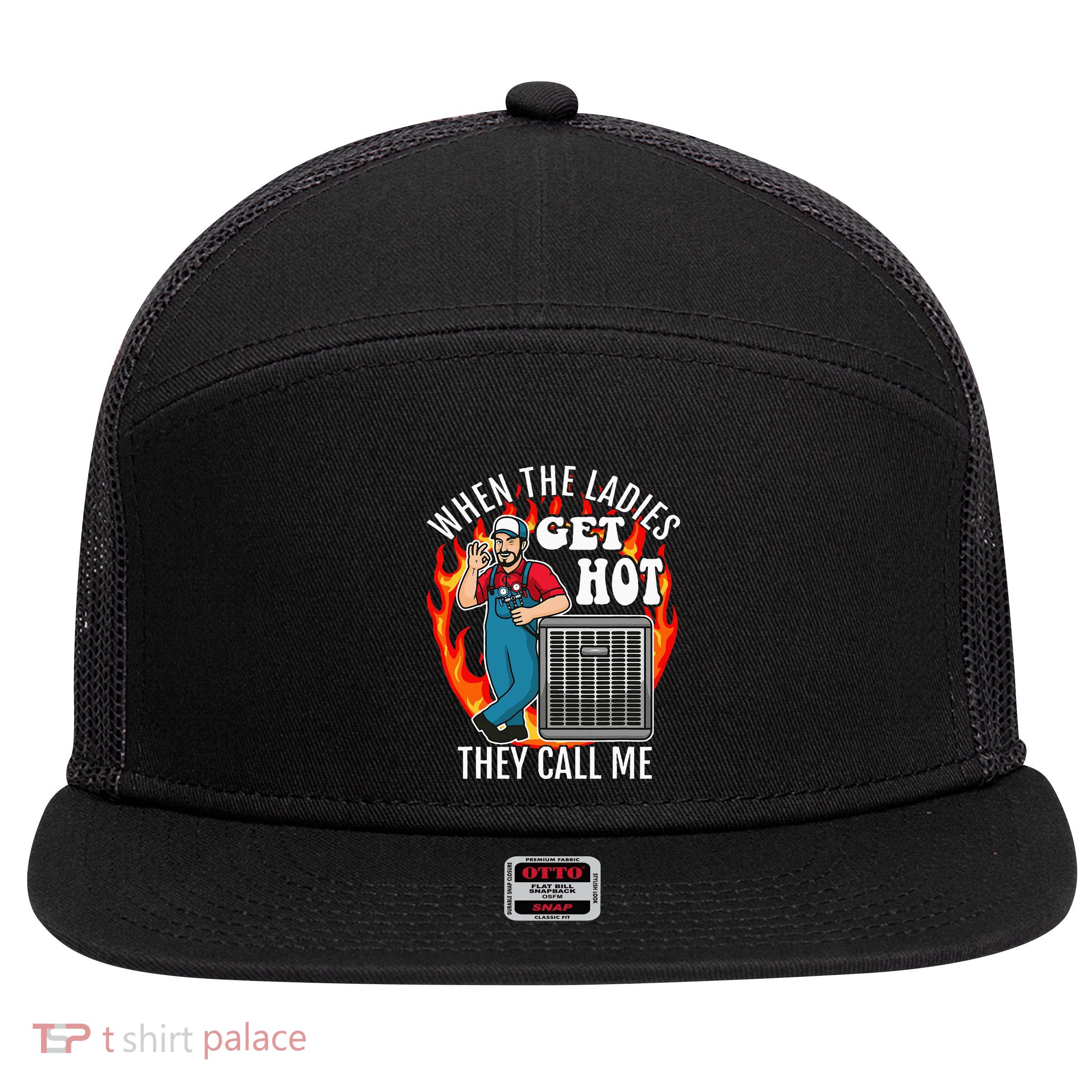Hvac Technician Air Conditioning Engineer Tech 7 Panel Mesh Trucker Snapback Hat