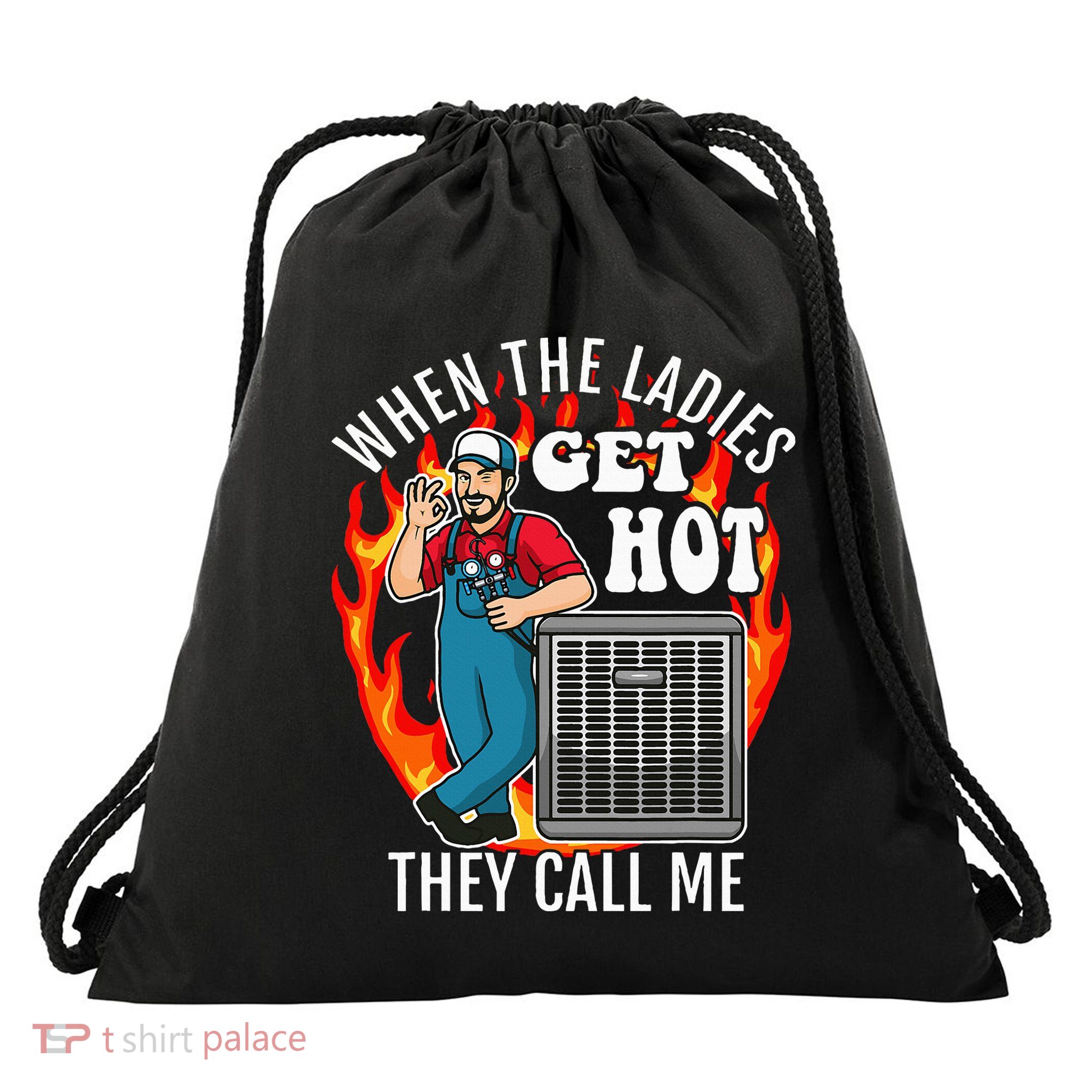 Hvac Technician Air Conditioning Engineer Tech Drawstring Bag