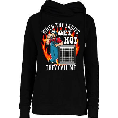 Hvac Technician Air Conditioning Engineer Tech Womens Funnel Neck Pullover Hood