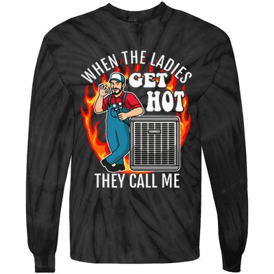 Hvac Technician Air Conditioning Engineer Tech Tie-Dye Long Sleeve Shirt