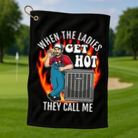 Hvac Technician Air Conditioning Engineer Tech Golf Towel